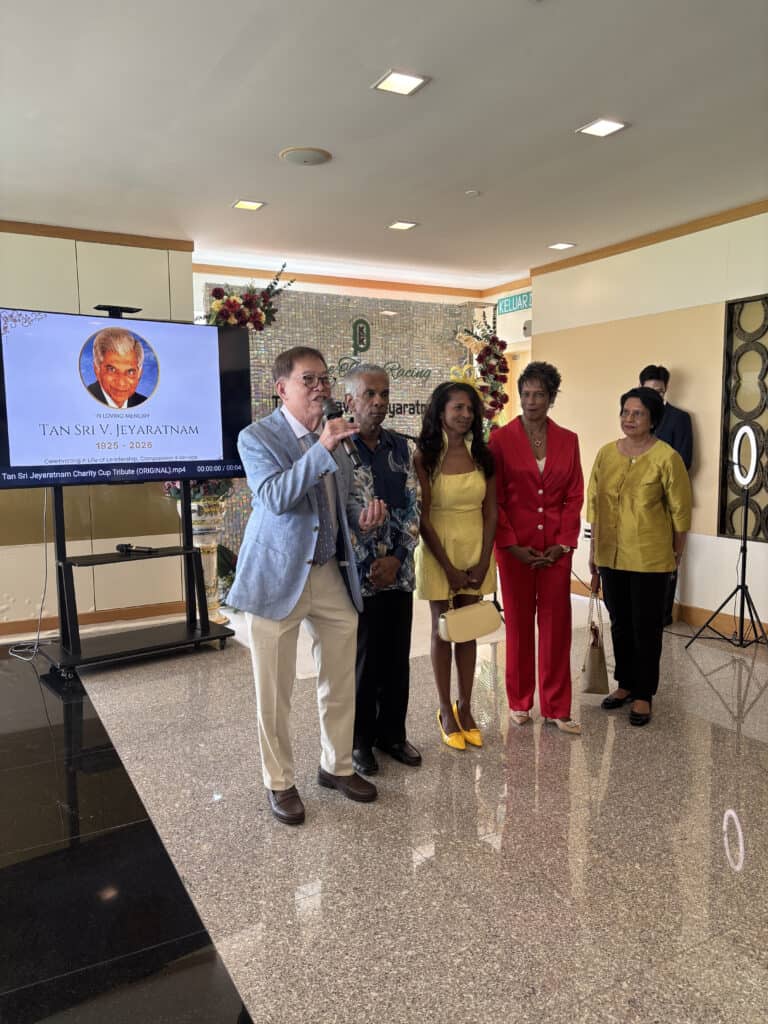 Dato’ John Lim delivering opening address at the Tan Sri V. Jeyaratnam Charity Day tribute